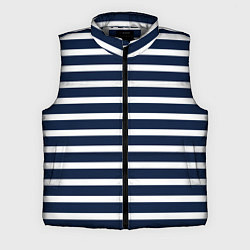 Мужской жилет Широкие тёмно-синие полосы, цвет: 3D-светло-серый