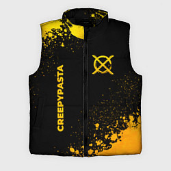 Мужской жилет CreepyPasta - gold gradient: надпись, символ, цвет: 3D-черный