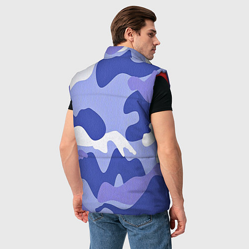 Мужской жилет Камуфляжный узор голубой / 3D-Красный – фото 4