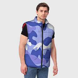 Мужской жилет Камуфляжный узор голубой, цвет: 3D-красный — фото 2
