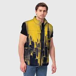 Мужской жилет Большой нарисованный город, цвет: 3D-черный — фото 2