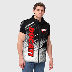 Мужской жилет Ducati - потертости краски, цвет: 3D-светло-серый — фото 2