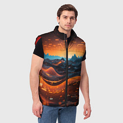 Мужской жилет Цифровой пейзаж, цвет: 3D-красный — фото 2