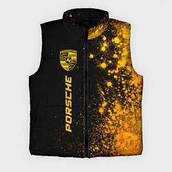 Мужской жилет Porsche - gold gradient: по-вертикали, цвет: 3D-черный