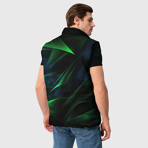 Мужской жилет Dark green background / 3D-Черный – фото 4