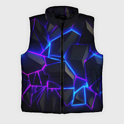 Мужской жилет Синий и фиолетовый неон, цвет: 3D-черный
