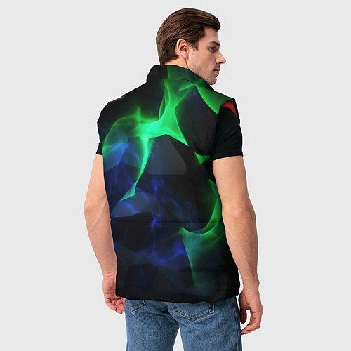 Мужской жилет Неоновая лава из плит / 3D-Красный – фото 4