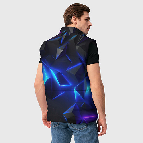 Мужской жилет Blue dark neon / 3D-Черный – фото 4