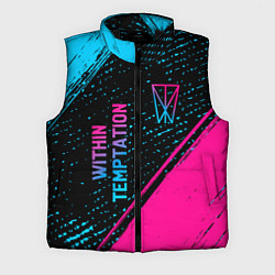 Мужской жилет Within Temptation - neon gradient: надпись, символ, цвет: 3D-черный