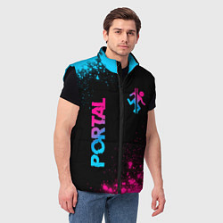 Мужской жилет Portal - neon gradient: надпись, символ, цвет: 3D-черный — фото 2