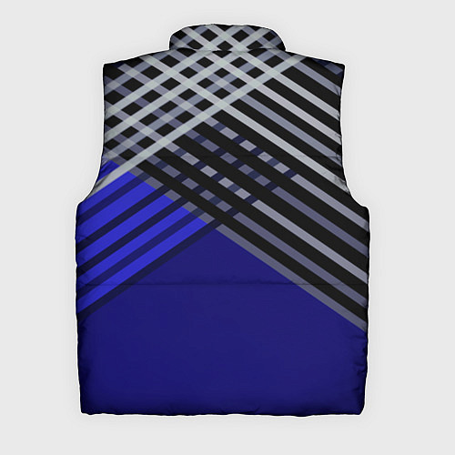 Мужской жилет Белые и серые полосы на синем фоне / 3D-Светло-серый – фото 2