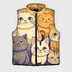 Мужской жилет Кошачий принт от нейросети, цвет: 3D-светло-серый