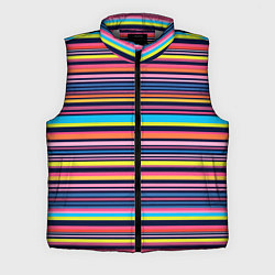 Мужской жилет Яркие полоски, цвет: 3D-светло-серый