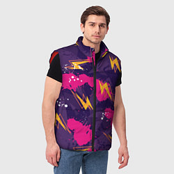 Мужской жилет Абстрактные узоры паттерн, цвет: 3D-красный — фото 2