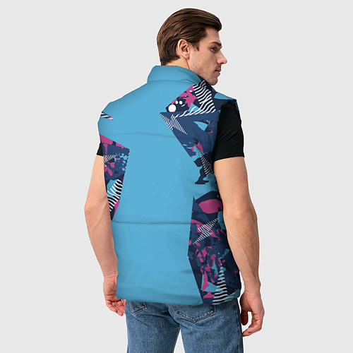 Мужской жилет Цифровая река спортивный паттерн / 3D-Черный – фото 4