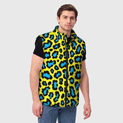 Мужской жилет Кислотный леопард паттерн, цвет: 3D-черный — фото 2