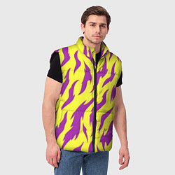 Мужской жилет Кислотный тигр паттерн, цвет: 3D-черный — фото 2