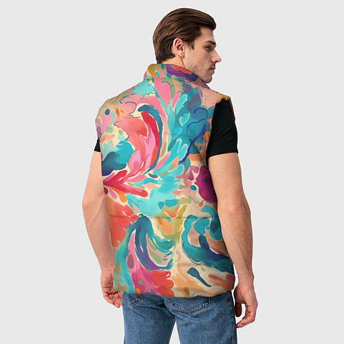 Мужской жилет Акварельная абстракция / 3D-Черный – фото 4