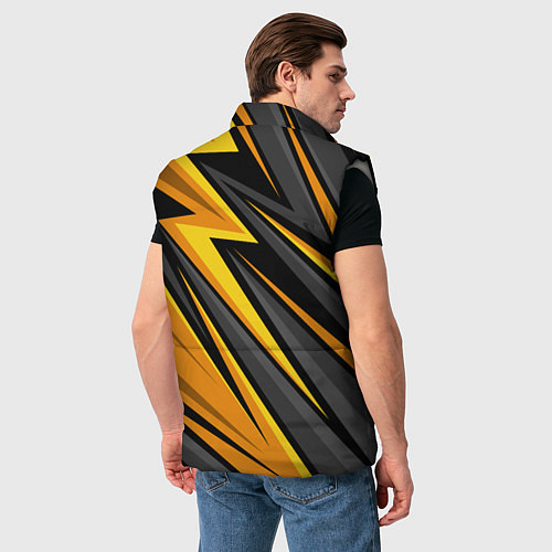 Мужской жилет Лексус - желтая спортивная абстракция / 3D-Светло-серый – фото 4