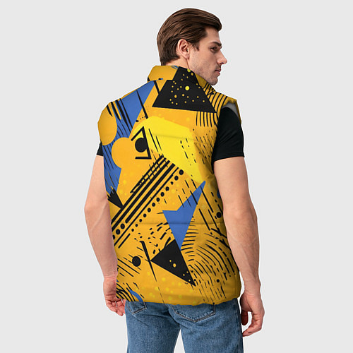 Мужской жилет Абстракция паттерн / 3D-Светло-серый – фото 4