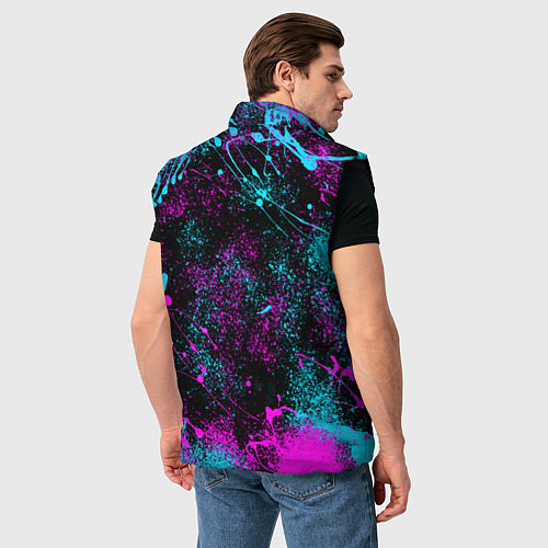 Мужской жилет Lexus - неоновые брызги / 3D-Черный – фото 4