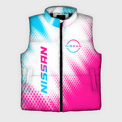 Мужской жилет Nissan neon gradient style: надпись, символ, цвет: 3D-черный