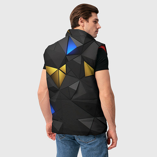 Мужской жилет Black yellow geometry / 3D-Красный – фото 4
