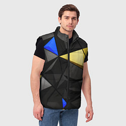 Мужской жилет Black yellow elements, цвет: 3D-черный — фото 2