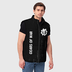 Мужской жилет Gears of War glitch на темном фоне: надпись, симво, цвет: 3D-черный — фото 2