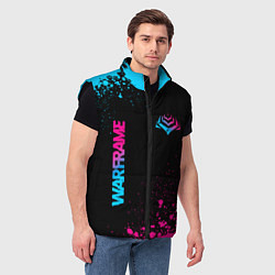 Мужской жилет Warframe - neon gradient: надпись, символ, цвет: 3D-черный — фото 2