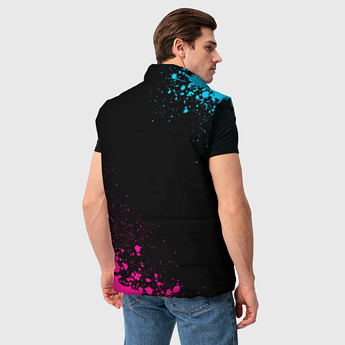 Мужской жилет Warframe - neon gradient: надпись, символ / 3D-Черный – фото 4