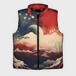 Мужской жилет Иллюстрация в японском стиле, цвет: 3D-черный