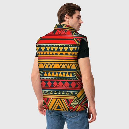 Мужской жилет Этнический африканский узор / 3D-Светло-серый – фото 4