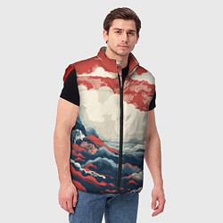 Мужской жилет Японская живопись, цвет: 3D-красный — фото 2