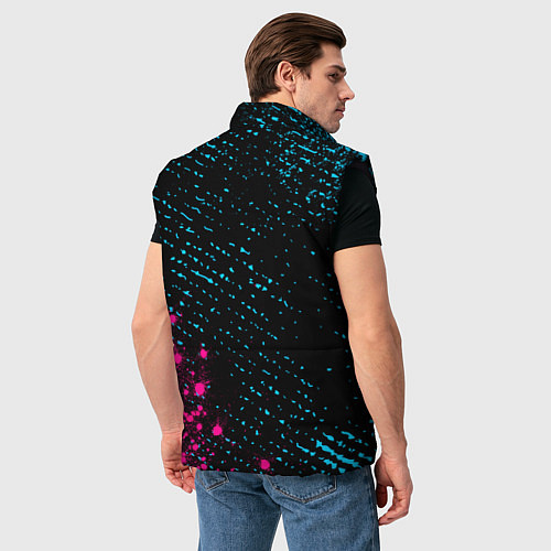 Мужской жилет Pokemon - neon gradient: надпись, символ / 3D-Черный – фото 4