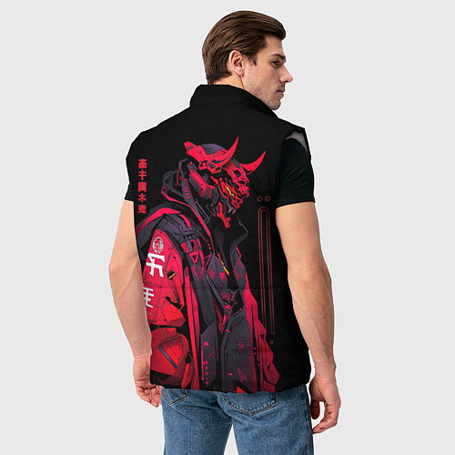 Мужской жилет Демонический самурай / 3D-Светло-серый – фото 4