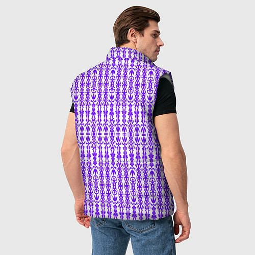 Мужской жилет Сине-белый батик / 3D-Светло-серый – фото 4