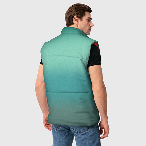 Мужской жилет Бирюзовый фон градиент / 3D-Красный – фото 4