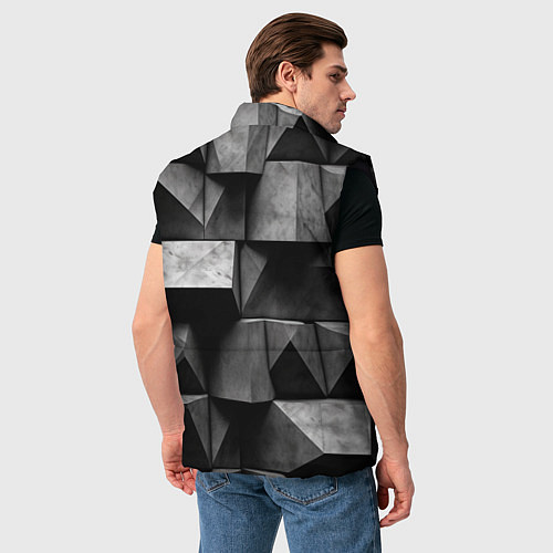 Мужской жилет Обман зрения и каменные плиты / 3D-Черный – фото 4