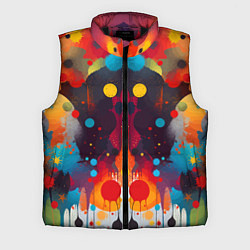 Мужской жилет Mirrow colorful blots - abstraction - vogue, цвет: 3D-черный