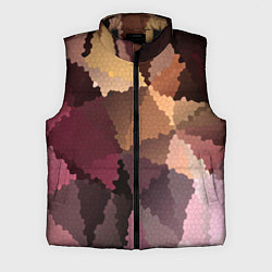 Мужской жилет Мозаика в коричнево-розовых тонах, цвет: 3D-черный