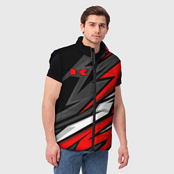 Мужской жилет Kawasaki - red uniform, цвет: 3D-черный — фото 2