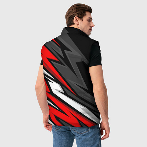 Мужской жилет Kawasaki - red uniform / 3D-Черный – фото 4