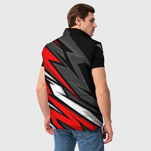 Мужской жилет Kawasaki - red uniform / 3D-Светло-серый – фото 4