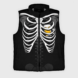 Мужской жилет Скелет: ребра и кружка пива, цвет: 3D-светло-серый