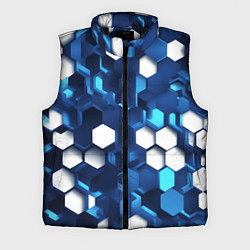 Мужской жилет Cyber hexagon Blue
