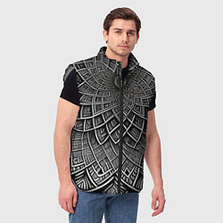 Мужской жилет Черная мандала, цвет: 3D-светло-серый — фото 2
