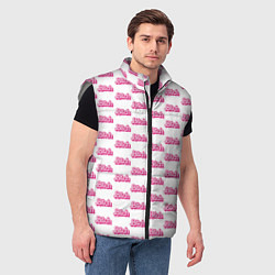 Мужской жилет Узор из слов Bitch, цвет: 3D-светло-серый — фото 2