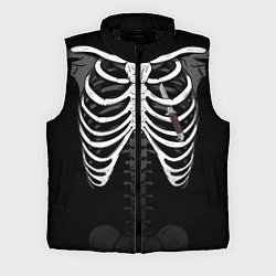 Мужской жилет Скелет: ребра и нож, цвет: 3D-черный