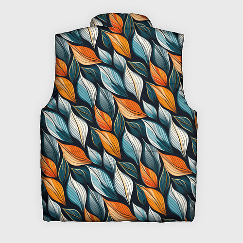 Мужской жилет Узор из листьев поздняя осень / 3D-Светло-серый – фото 2